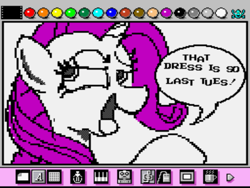 Size: 800x600 | Tagged: safe, artist:bseller293, rarity, pony, unicorn, mario paint, solo, speech bubble