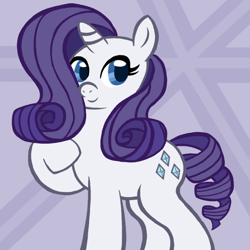 Size: 600x600 | Tagged: safe, artist:petit-squeak, rarity, pony, unicorn, female, mare, smiling, solo