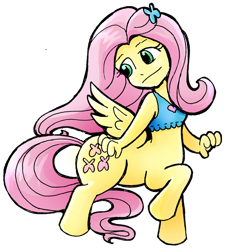 Size: 600x651 | Tagged: safe, artist:spearcarrier, fluttershy, centaur, ponytaur, centaurified, centaurshy, clothes, female, heart, pegataur, solo, tanktop