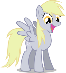 Size: 2399x2658 | Tagged: safe, artist:noxwyll, derpy hooves, pegasus, pony, female, mare, open mouth, simple background, solo, spread wings, standing, transparent background, vector, wings