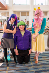 Size: 3684x5520 | Tagged: safe, derpibooru import, fluttershy, spike, twilight sparkle, human, cosplay, irl, irl human, photo