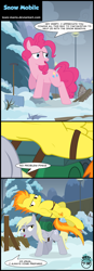 Size: 2184x6305 | Tagged: safe, artist:toxic-mario, derpy hooves, pinkie pie, spitfire, earth pony, pony, comic:toxic-mario's derpfire shipwreck, not asking for trouble, absurd resolution, backpack, comic, mundane utility, muscles, shovel, snow, spitfiery, spitfire is not amused, spitfire's hair is fire, unamused, walking campfire, yakyakistan
