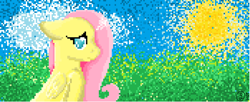 Size: 1280x523 | Tagged: safe, artist:scribbleheartslove, fluttershy, pegasus, pony, ms paint, pixel art, solo