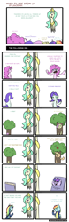 Size: 1148x3657 | Tagged: safe, artist:liracrown, applejack, fluttershy, pinkie pie, princess celestia, rainbow dash, rarity, twilight sparkle, alicorn, earth pony, pegasus, pony, unicorn, cargo ship, clothes, comic, duckface, fabulous, fluttertree, happy, mane six, pajamas, shipping, tree costume, twibook