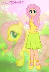 Size: 1323x1936 | Tagged: safe, artist:thetgartist, fluttershy, human, clothes, humanized, skirt, solo, tanktop