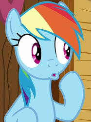 Size: 717x957 | Tagged: safe, derpibooru import, screencap, rainbow dash, pegasus, pony, the washouts (episode), cropped, solo