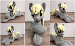 Size: 2560x1600 | Tagged: safe, artist:burgunzik, derpy hooves, pegasus, pony, female, irl, mare, photo, plushie, prone, solo