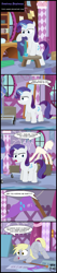 Size: 1551x7283 | Tagged: safe, artist:toxic-mario, derpy hooves, rarity, pony, unicorn, absurd resolution, clothes rack, comic, dialogue, female, filly, filly derpy, filly rarity, flag, levitation, magic, sewing, sign, speech bubble, telekinesis, younger