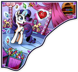 Size: 1870x1744 | Tagged: safe, artist:gray--day, rarity, pony, unicorn, fire ruby, gem, mannequin, solo