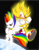 Size: 1713x2190 | Tagged: safe, artist:domestic-hedgehog, derpibooru import, rainbow dash, pegasus, pony, commission, crossover, sega, sonic the hedgehog, sonic the hedgehog (series), space, super rainbow dash, super sonic