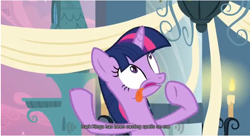 Size: 642x350 | Tagged: safe, derpibooru import, screencap, twilight sparkle, derp, meme, solo, youtube caption