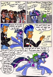 Size: 1280x1827 | Tagged: safe, artist:newyorkx3, derpibooru import, flash sentry, spike, twilight sparkle, twilight sparkle (alicorn), alicorn, dragon, pony, comic:twilight and the big city, comic, female, mare, traditional art