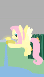 Size: 825x1425 | Tagged: safe, artist:poisonedpirate, fluttershy, pegasus, pony, female, flying, hooves, lineless, mare, missing cutie mark, smiling, solo, spread wings, tarot card, wings