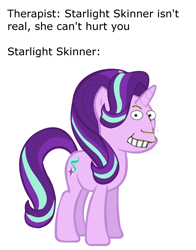 Size: 1600x2038 | Tagged: safe, edit, starlight glimmer, pony, exploitable meme, meme, principal skinner, pun, solo, the simpsons