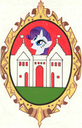 Size: 1244x1945 | Tagged: safe, rarity, pony, unicorn, coat of arms, excited, happy, heraldry, ponified, ukraine, zalischyky