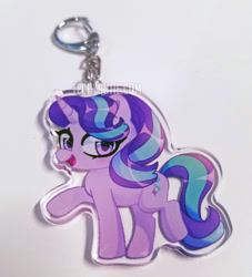 Size: 720x792 | Tagged: safe, artist:techycutie, starlight glimmer, pony, unicorn, chibi, fan made, female, irl, keychain, mare, open mouth, photo, smiling, solo