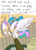 Size: 500x700 | Tagged: safe, artist:artylovr, princess celestia, alicorn, pony, behaving like a bird, bird cage, bird seed, dialogue, lullaby for a princess, mirror, open mouth, singing, sitting, smiling, spread wings