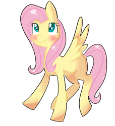 Size: 532x584 | Tagged: safe, artist:mewbabe, fluttershy, pegasus, pony, female, mare, pink mane, solo, yellow coat