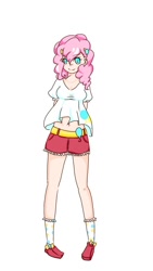 Size: 576x1024 | Tagged: safe, artist:wanyan, pinkie pie, human, belly button, humanized, midriff, solo