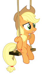 Size: 5000x8726 | Tagged: safe, artist:masem, applejack, earth pony, pony, leap of faith, .svg available, absurd resolution, simple background, solo, swing, transparent background, vector