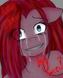 Size: 1300x1600 | Tagged: safe, artist:josy-chan830, pinkie pie, earth pony, pony, crying, pinkamena diane pie, solo