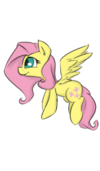 Size: 700x1200 | Tagged: safe, artist:macheteponies, part of a set, fluttershy, pegasus, pony, atryl-ish, flying, simple background, solo