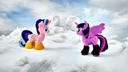 Size: 2048x1152 | Tagged: safe, artist:hihin1993, starlight glimmer, twilight sparkle, twilight sparkle (alicorn), alicorn, pony, irl, japan, photo, plushie, snow