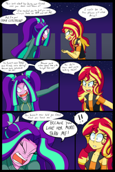 Size: 1280x1920 | Tagged: safe, artist:jake heritagu, aria blaze, sunset shimmer, comic:aria's archives, comic:the break up, series:sciset diary, equestria girls, breakup, clothes, comic, female, flashback, implied lesbian, implied sci-twi, implied scitwishimmer, implied shipping, lesbian, shipping, sunblaze