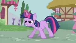 Size: 853x480 | Tagged: safe, derpibooru import, screencap, twilight sparkle, it's about time, glowing horn, solo