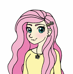 Size: 894x910 | Tagged: safe, artist:xmelodyheartsx, fluttershy, human, humanized, solo