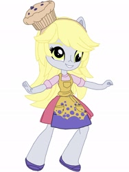 Size: 1536x2048 | Tagged: safe, artist:joshstacy, derpy hooves, equestria girls, doll, equestria girls minis, food, muffin, simple background, solo, toy, white background