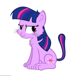 Size: 1700x1700 | Tagged: safe, artist:navitaserussirus, derpibooru import, twilight sparkle, cat, :3, catified, simple background, solo, species swap, transparent background, twilight cat, vector