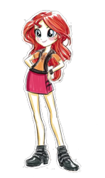 Size: 605x1024 | Tagged: safe, artist:php77, editor:php77, sunset shimmer, better together, equestria girls, simple background, solo, transparent background