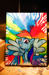 Size: 728x1096 | Tagged: safe, artist:aziamae, derpibooru import, rainbow dash, pegasus, pony, solo, traditional art