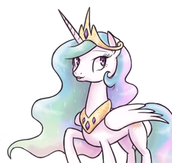 Size: 872x827 | Tagged: safe, artist:king-kakapo, princess celestia, alicorn, pony, looking at you, raised hoof, solo