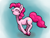 Size: 1024x768 | Tagged: safe, artist:luckyorigamistars, pinkie pie, earth pony, pony, female, mare, pink coat, pink mane, simple background, solo