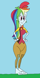 Size: 955x1857 | Tagged: safe, artist:hunterxcolleen, derpibooru import, rainbow dash, equestria girls, brer rabbit, clothes, cosplay, feet, grass, humanized, the adventures of brer rabbit