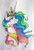 Size: 2340x3462 | Tagged: safe, artist:drawerfun, princess celestia, alicorn, pony, bust, colored, photo, solo, traditional art, windswept mane