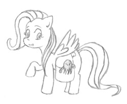 Size: 987x811 | Tagged: safe, fluttershy, pegasus, pony, female, mare, monochrome, simple background, solo, white background