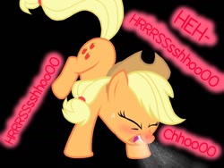 Size: 1024x768 | Tagged: safe, artist:proponypal, applejack, earth pony, pony, fetish, mucus, red nosed, sneezing, sneezing fetish, solo, spit, spray