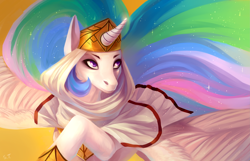 Size: 3891x2513 | Tagged: safe, artist:schnellentod, princess celestia, alicorn, pony, clothes, crossover, league of legends, solo, soraka