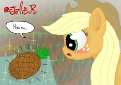 Size: 1536x1080 | Tagged: safe, artist:a-jaller, applejack, earth pony, pony, pineapple, pineapplejack, solo