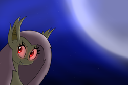 Size: 3072x2048 | Tagged: safe, artist:nuke928, fluttershy, flutterbat, moon, night, race swap, solo