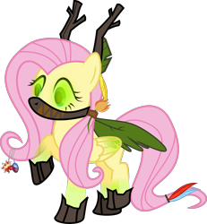 Size: 3000x3241 | Tagged: safe, artist:ruinedomega, fluttershy, pegasus, pony, alternate universe, ponyscape, possessed, solo, vector