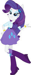 Size: 2677x6500 | Tagged: safe, artist:theshadowstone, rarity, equestria girls, absurd resolution, bedroom eyes, boots, clothes, crossed legs, eared humanization, humanized, inkscape, ponied up, pony ears, raised leg, simple background, skirt, solo, transparent background, vector, wristband