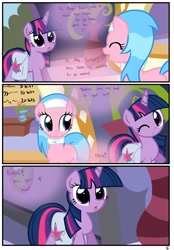 Size: 1741x2500 | Tagged: safe, artist:pyruvate, derpibooru import, aloe, twilight sparkle, comic:the usual, comic, wink