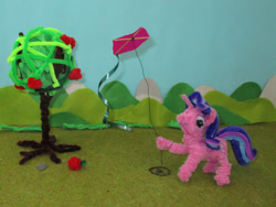 Size: 1399x1050 | Tagged: safe, artist:malte279, starlight glimmer, pony, chenille stems, chenille wire, craft, irl, kite, photo, pipe cleaner sculpture, pipe cleaners, starlight glimmer day