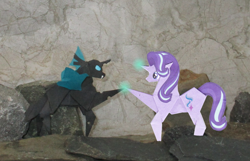 Size: 1004x645 | Tagged: safe, artist:malte279, starlight glimmer, changeling, craft, irl, magic glow, origami, photo, starlight glimmer day