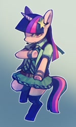 Size: 400x672 | Tagged: safe, artist:plega, derpibooru import, twilight sparkle, pony, bipedal, clothes, dress, solo