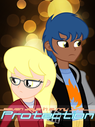 Size: 768x1024 | Tagged: safe, artist:shinzakura, blues, derpy hooves, noteworthy, human, dark skin, fanfic, fanfic art, fanfic cover, female, glasses, humanized, male, seven days in sunny june